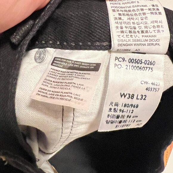 Levi's 505 Regular Jeans *NWT Straight Leg Black Jeans Men's size 38x32 - Picture 4 of 8